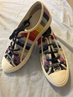 Christian Dior Canvas Rainbow Walk'N'Dior Sneakers 40 Multicolor Gucci Ladies